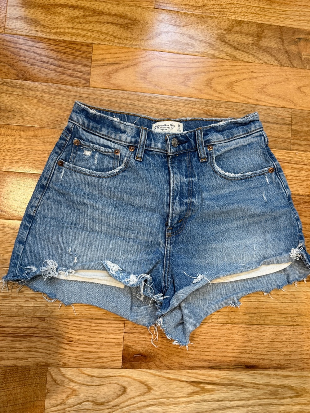 Abercrombie & Fitch Cutoff Denim High Rise Shorts